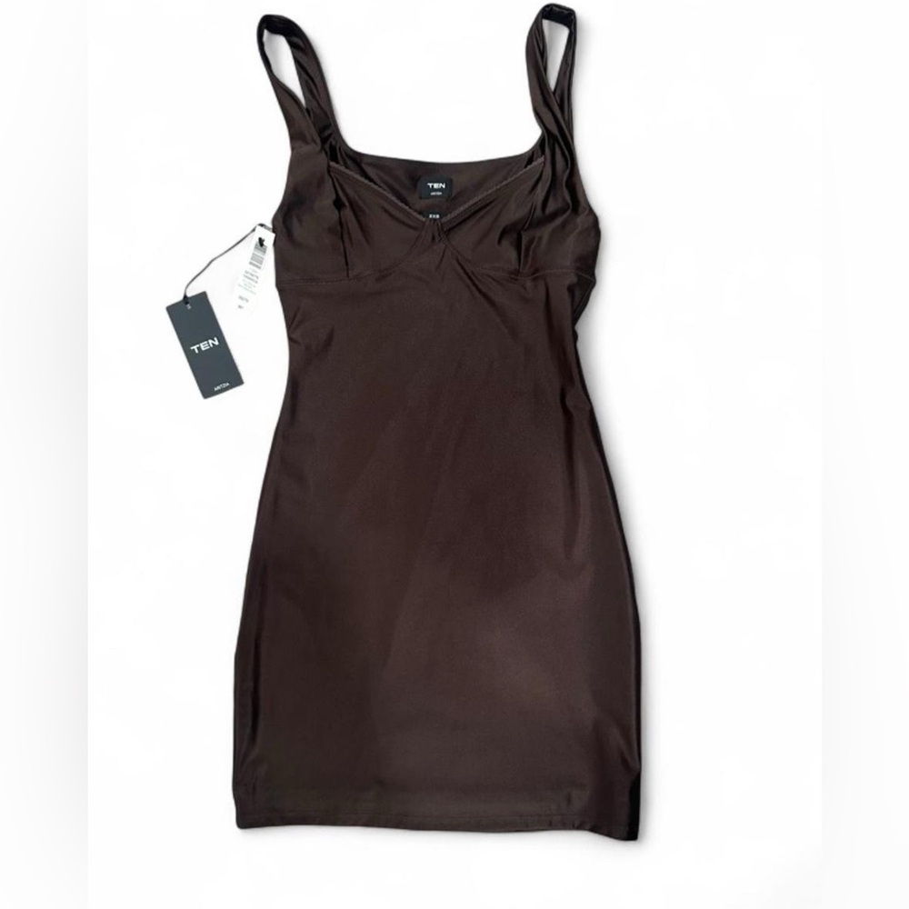 Aritzia TEN Chocolate Brown Sleeveless Bodycon Tank Dress